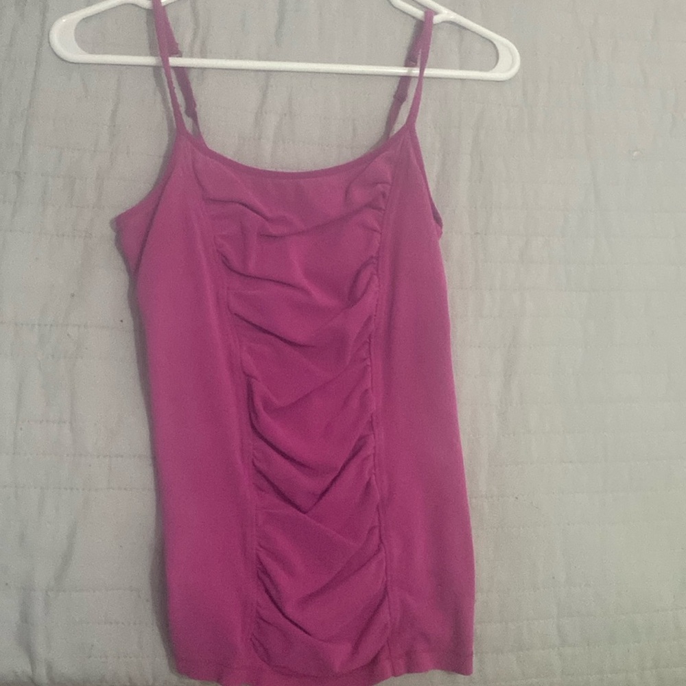 Pink adjustable top with double layer on breast area